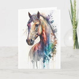 WATERVERF PAARDACHTIGEN KAART VOOR ALLE GELEGENHED