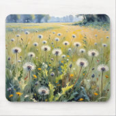 Waterverf paardebloem veld muismat (Voorkant)