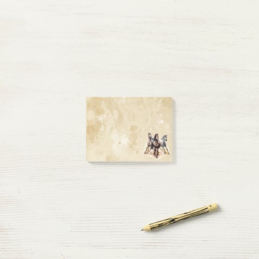 Waterverf Paarden Boerderij Dier Post-it® Notes (Op bureau)
