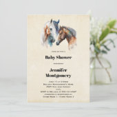 Waterverf Paarden Boho Dripping Paint Baby shower Kaart (Staand voorkant)