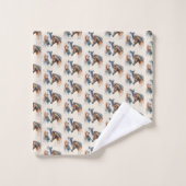 Waterverf Paarden Boho Dripping Paint Pattern Bad Handdoek (Wasdoekje)