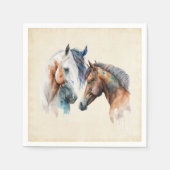 Waterverf Paarden Boho Dripping Paint Servet (Voorkant)