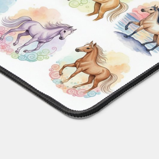 Waterverf paarden bureaumat (Hoek)