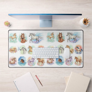 Waterverf paarden bureaumat