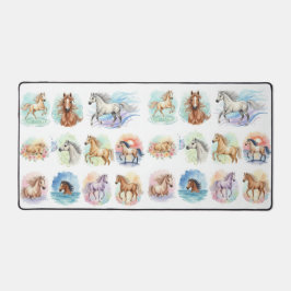 Waterverf paarden bureaumat