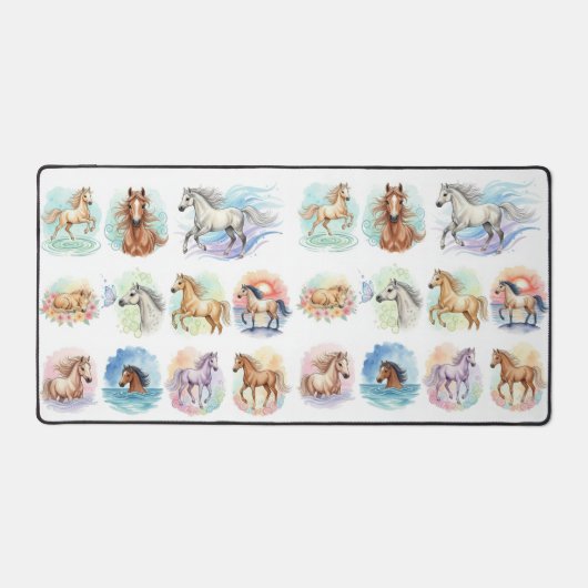 Waterverf paarden bureaumat (Voorkant)