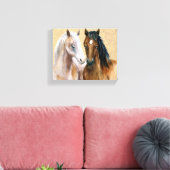 Waterverf paarden canvas afdruk (Insitu (Woonkamer))