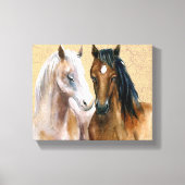 Waterverf paarden canvas afdruk (Voorkant)