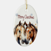 Waterverf Paarden Dierlijke Douane Keramisch Ornament (Rechts)