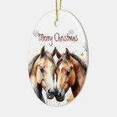 Waterverf Paarden Dierlijke Douane Keramisch Ornament (Links)