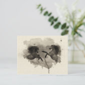 Waterverf Paarden fokkerij na Kaart (Staand voorkant)