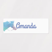 Waterverf paarden gepersonaliseerd labels (Design 1)