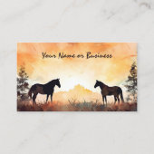 Waterverf paarden in het veld | Mooi paard Visitekaartje (Voorkant)