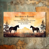 Waterverf paarden in het veld | Mooi paard Visitekaartje