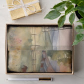 Waterverf Paarden in Veld van Zonnebloemen Tissuepapier (Geschenk)