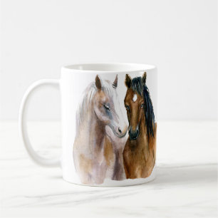Waterverf paarden koffiemok