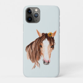 Waterverf Paarden met zonnebloem Case-Mate iPhone Case