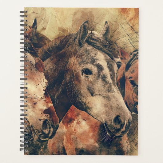 Waterverf paarden planner (Voorkant)