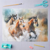 Waterverf Paarden rennen Decoupage Tissuepapier (Craft)