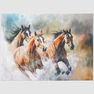 Waterverf Paarden rennen Decoupage Tissuepapier