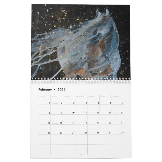 Waterverf Paarden Wandkalender 2025 Kalender (Feb 2026)