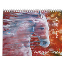 Waterverf Paarden Wandkalender 2025