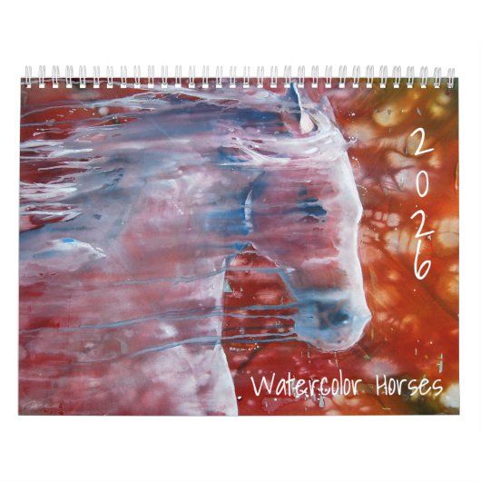 Waterverf Paarden Wandkalender 2025 Kalender (Hoes)
