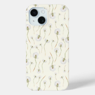 Waterverf Paardenbloem Bloemen Naadloos Patroon iPhone 15 Case