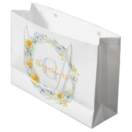 Waterverf Paardenbloem Geschenktas met Monogram Groot Cadeauzakje
