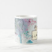 Waterverf paardenbloem kat – grillige bloemkunst koffiemok (Center)