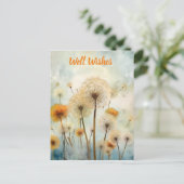 Waterverf paardenbloemen briefkaart (Staand voorkant)