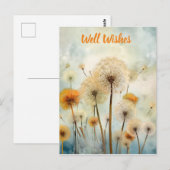 Waterverf paardenbloemen briefkaart (Voorkant / Achterkant)