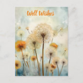 Waterverf paardenbloemen briefkaart (Voorkant)