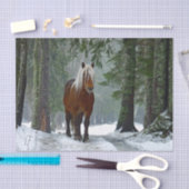 Waterverf Paardenbos sneeuw Tissuepapier (Craft)