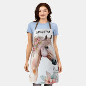 Waterverf paardenhoofd boho floral herfst naam schort (Gedragen)