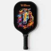 Waterverf Paardenkop Modern Monogram Pickleball Pickleball Paddle (Voorkant)