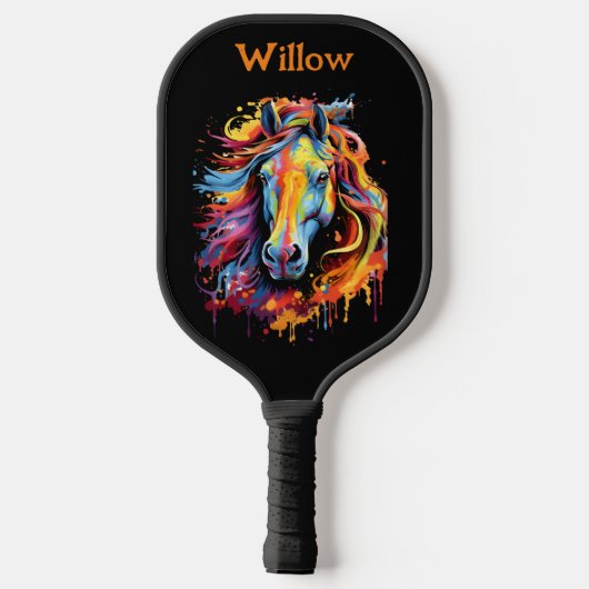 Waterverf Paardenkop Modern Monogram Pickleball Pickleball Paddle (Achterkant)