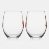 Waterverf Paardenkoppen met bloemenkransen Wijnglas Zonder Voet (Links)