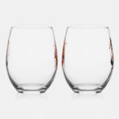 Waterverf Paardenkoppen met bloemenkransen Wijnglas Zonder Voet (Rechts)