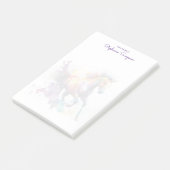 Waterverf Paardenliefhebber Gepersonaliseerd Post-it® Notes (Schuin)