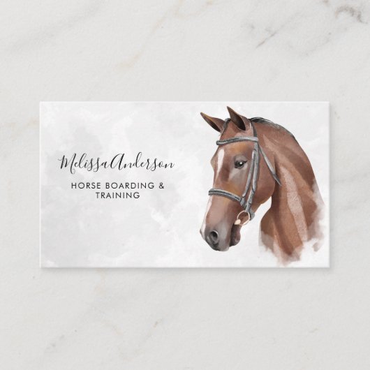 Waterverf Paardenpaard Gepersonaliseerde paardensp Visitekaartje (Voorkant)