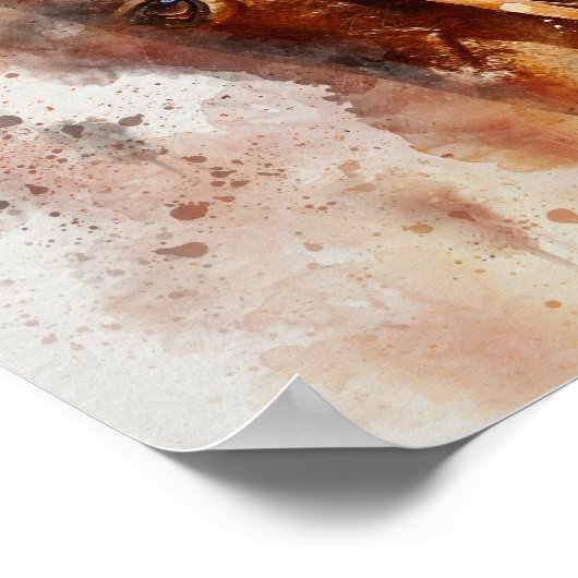 Waterverf PaardenPoster Poster (Hoek)