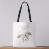 Waterverf Paardenrace Jockey gepersonaliseerd Tote Bag