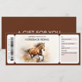 Waterverf Paardrijden Cadeaubon Kaart (Voorkant / Achterkant)