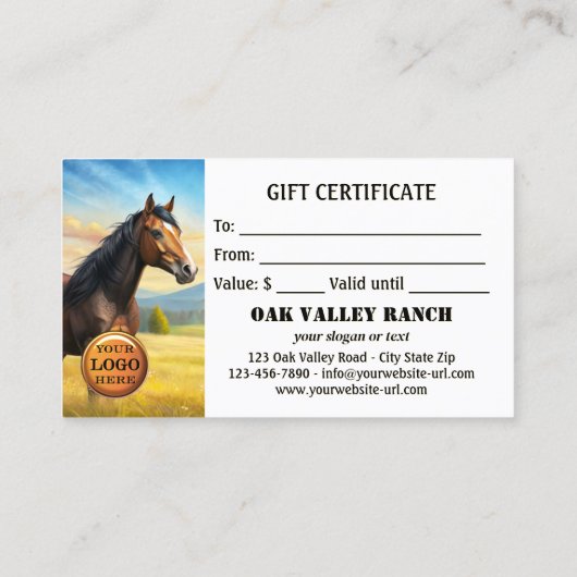 Waterverf Paardrijlessen Cadeaubon Kortingskaartje (Achterkant)