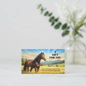 Waterverf Paardrijlessen Cadeaubon Kortingskaartje (Staand voorkant)