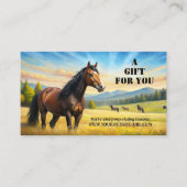 Waterverf Paardrijlessen Cadeaubon Kortingskaartje (Voorkant)