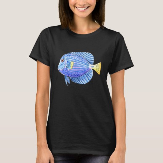 Waterverf Paars Aquarium Pet vis T-shirt (Voorkant)
