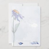  Waterverf Paars-blauw-Daisy Wedding Save The Date (Achterkant)