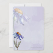 Waterverf Paars blauw Gerbera Daisy Wedding Kaart (Achterkant)